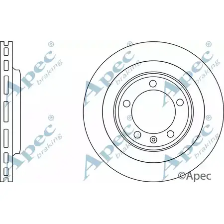 Тормозной диск APEC BRAKING Q5 8P61 1265434619 LV4FH DSK3102