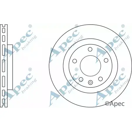 Тормозной диск APEC BRAKING DSK3105 1265434625 GRRRE7U Z44 VD8 изображение 0