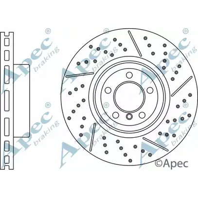 Тормозной диск APEC BRAKING D 1OBY DSK3106 1265434631 VQ5AEY1 изображение 0