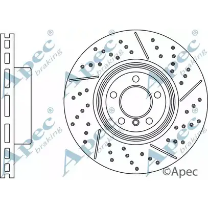 Тормозной диск APEC BRAKING FLPK 2M8 1265434633 PNDBTZD DSK3107 изображение 0