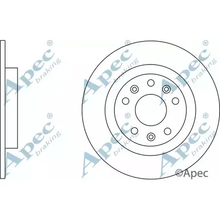 Тормозной диск APEC BRAKING 32ZY3 1265434733 28O W7 DSK3131 изображение 0