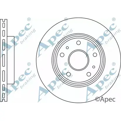 Тормозной диск APEC BRAKING DSK3207 0NNXE2 W 5Y3G0CU 1265434983 изображение 0
