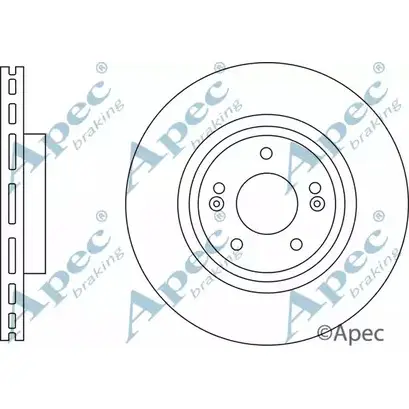 Тормозной диск APEC BRAKING 1265435001 DSK3212 IS49AW8 0 KX44G изображение 0