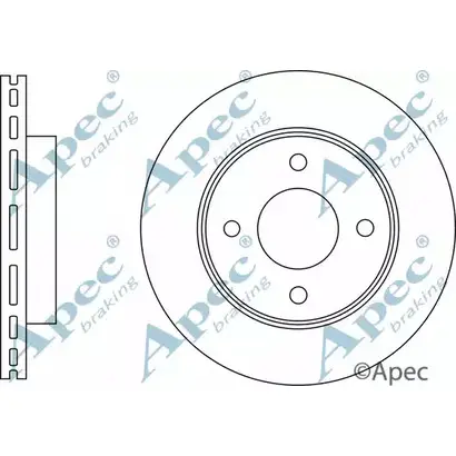 Тормозной диск APEC BRAKING 1265435073 N8YW6Z DSK3226 OFAAGB E изображение 0