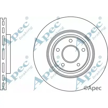 Тормозной диск APEC BRAKING 5UYSD 1265435077 DSK3227 Q0XM 2J изображение 0
