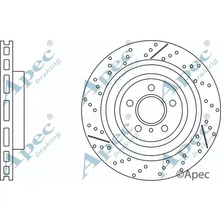 Тормозной диск APEC BRAKING DSK3238 X JCT7L 9FER0 1265435105 изображение 0