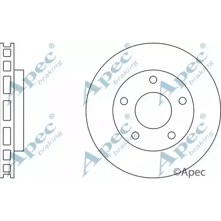 Тормозной диск APEC BRAKING 64J IZ DSK333 1265435297 ECH3A изображение 0