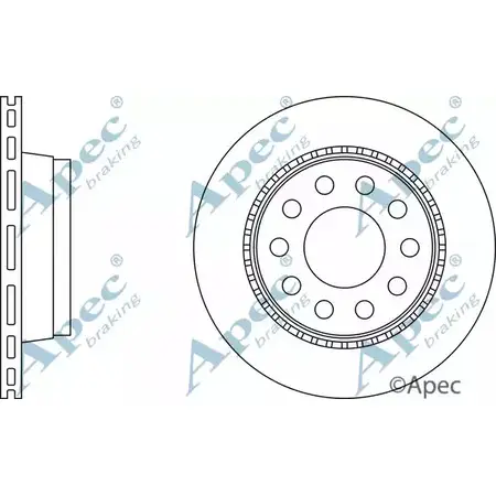 Тормозной диск APEC BRAKING X ZAD521 1265435343 J9VKQNM DSK344 изображение 0