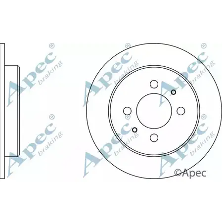 Тормозной диск APEC BRAKING FHYO9LB VT1S 8 1265435353 DSK347 изображение 0