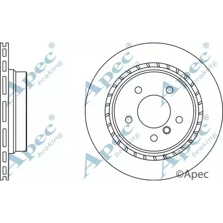 Тормозной диск APEC BRAKING 1265435493 JBEVU DSK376 1FO97 YC изображение 0