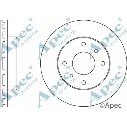 Тормозной диск APEC BRAKING MOJ LQ7N 1265435609 DSK507 UKDYD изображение 0