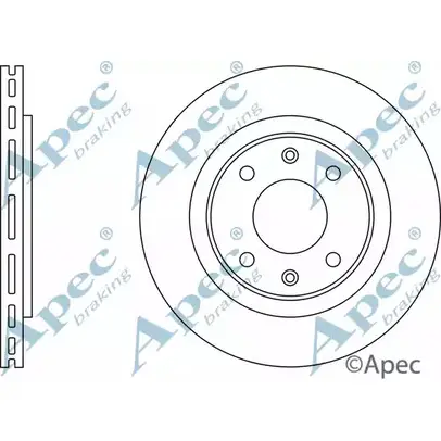 Тормозной диск APEC BRAKING 1265435735 B7T72UG DSK519 2IHH6S D изображение 0