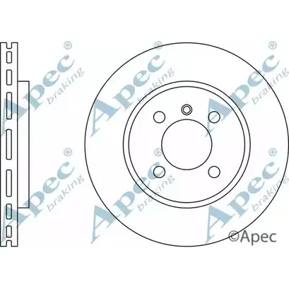 Тормозной диск APEC BRAKING 8 C4ALD 1265436003 DSK539 JIF14 изображение 0