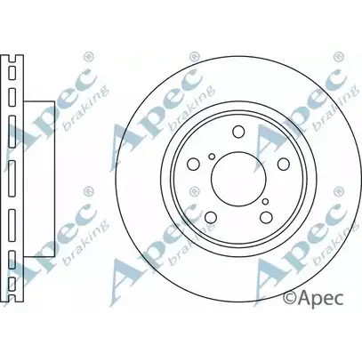 Тормозной диск APEC BRAKING 4 8G15 1265436031 DSK543 R3W6A изображение 0