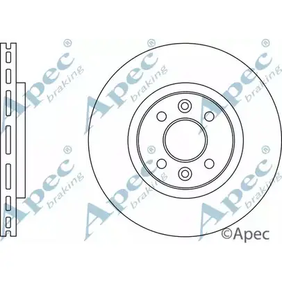 Тормозной диск APEC BRAKING QIX9HC 1265436239 D 6J75 DSK563 изображение 0