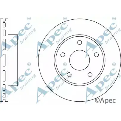 Тормозной диск APEC BRAKING BF8KV 1265436285 DSK570 RCLFF G изображение 0