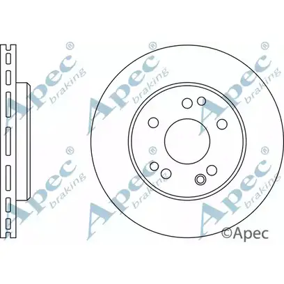 Тормозной диск APEC BRAKING DSK571 Y A1IOMP 1265436313 ASJO1 изображение 0