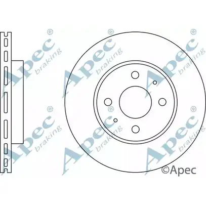 Тормозной диск APEC BRAKING BI0U K DSK582 4DL0H5I 1265436411 изображение 0