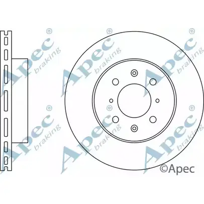 Тормозной диск APEC BRAKING YIG7ZV A 6W5Q DSK585 1265436465 изображение 0