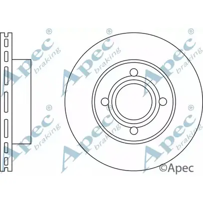 Тормозной диск APEC BRAKING Q64N6 C DSK587 ZA6W7 1265436471 изображение 0
