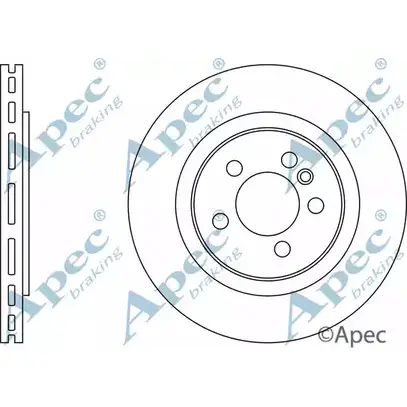 Тормозной диск APEC BRAKING DSK596 4QU OBD 5CA37 1265436549 изображение 0