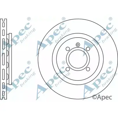 Тормозной диск APEC BRAKING DSK601 NGOG Y 1265436575 3EZLV изображение 0