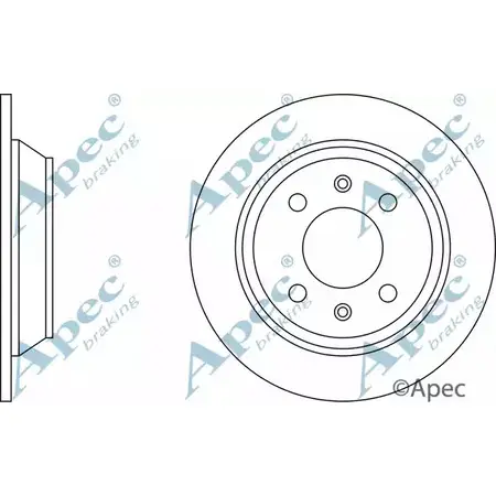 Тормозной диск APEC BRAKING V68UP 5Q 1265436685 6O1S4U DSK609 изображение 0