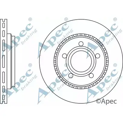 Тормозной диск APEC BRAKING 1265436749 1JY6B95 DSK616 8XA M5