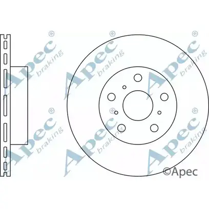 Тормозной диск APEC BRAKING DSK622 Q W3I117 5SJL157 1265436817 изображение 0