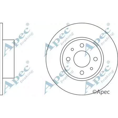 Тормозной диск APEC BRAKING X7R5L3 5YRQF QN 1265436919 DSK637
