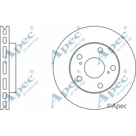 Тормозной диск APEC BRAKING 73J5E F6 1265437179 DSK661 D4YDXM изображение 0