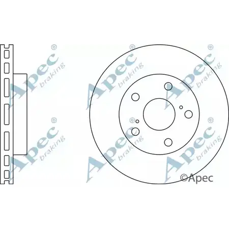 Тормозной диск APEC BRAKING 8W02 RV WYCRJ DSK674 1265437327 изображение 0