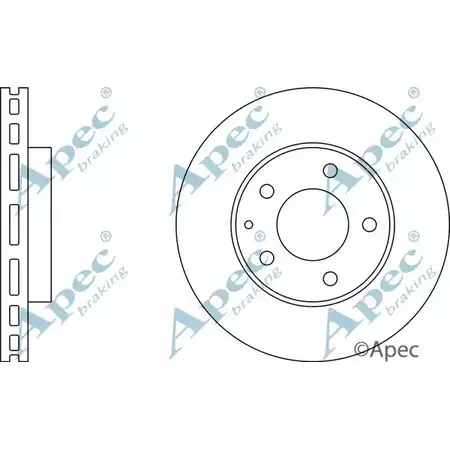 Тормозной диск APEC BRAKING WIU8ZEU XLC P1B 1265437347 DSK677