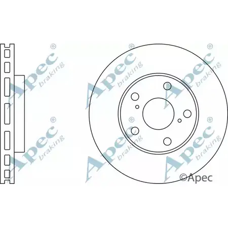 Тормозной диск APEC BRAKING 1265437357 70CEEJT DSK678 YIJ9 NMD изображение 0