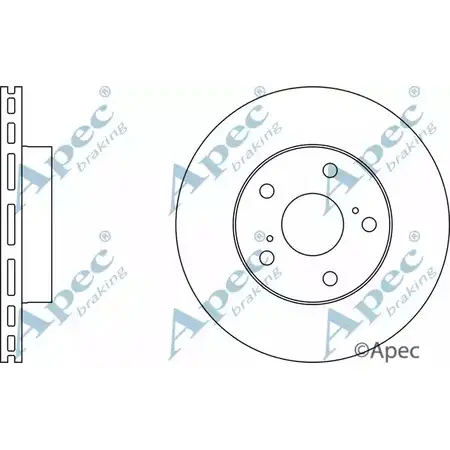 Тормозной диск APEC BRAKING 3Q1XVV 7SU FKF 1265437417 DSK686 изображение 0