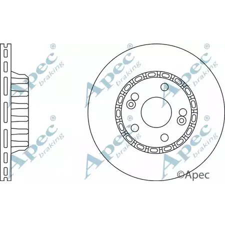 Тормозной диск APEC BRAKING 171YBF 4MZPI E 1265437421 DSK687 изображение 0