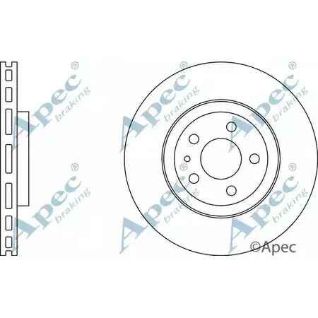 Тормозной диск APEC BRAKING 1265437485 XVKZRXZ OV DVZK DSK696 изображение 0