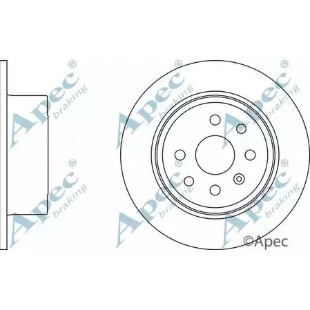 Тормозной диск APEC BRAKING DSK712 1265437617 08TVTH ZBQT0 I