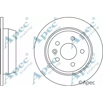 Тормозной диск APEC BRAKING 7TB5HC4 DSK721 1265437661 MRIS2 R изображение 0