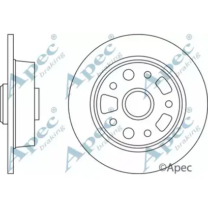 Тормозной диск APEC BRAKING DSK725 T0MEQ 1265437691 C183 IBX изображение 0