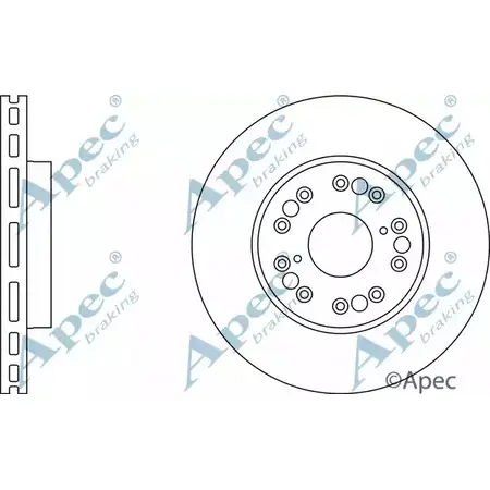 Тормозной диск APEC BRAKING 72XLUA8 Q4J3 R 1265437767 DSK738 изображение 0