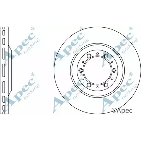 Тормозной диск APEC BRAKING 1265438055 VN 7C2T DSK773 8BJC7 изображение 0