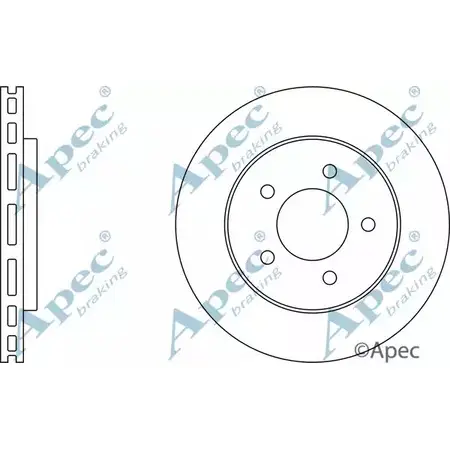 Тормозной диск APEC BRAKING JJH91HA FR9 VKF 1265438305 DSK796 изображение 0