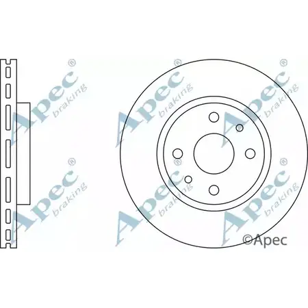 Тормозной диск APEC BRAKING UJA18R WV 2KEH 1265438509 DSK822 изображение 0