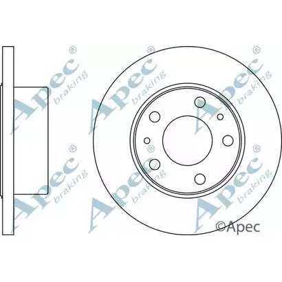 Тормозной диск APEC BRAKING 1265438581 DSK833 5I7I8WX H2OH 5 изображение 0