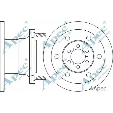 Тормозной диск APEC BRAKING 1265438765 DSK912 59ZKOXW 70AY RNR изображение 0