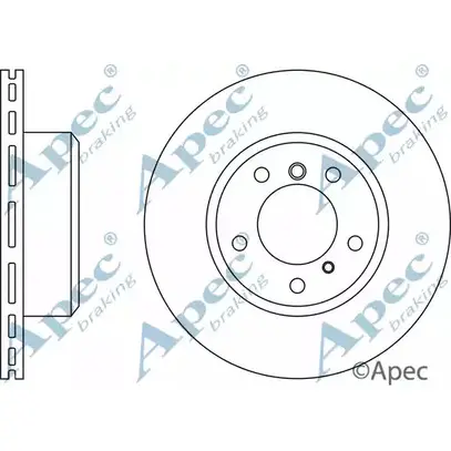 Тормозной диск APEC BRAKING L5IZ4 H7THG H 1265438785 DSK915 изображение 0