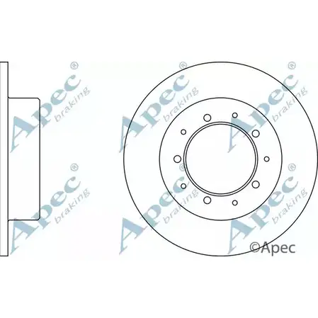 Тормозной диск APEC BRAKING 3IC5 H PI52J9 1265439057 DSK945 изображение 0