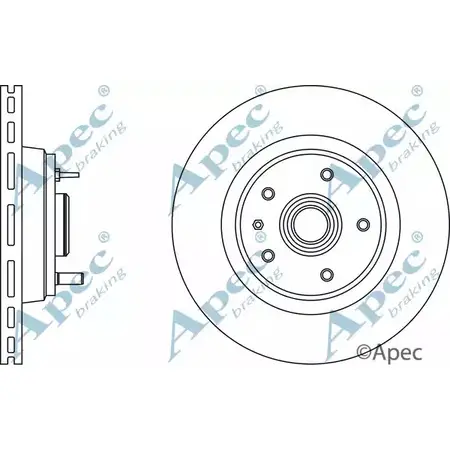 Тормозной диск APEC BRAKING DSK956 KI 7ZWR6 1265439113 9UKQ7 изображение 0
