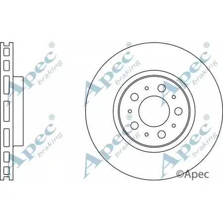 Тормозной диск APEC BRAKING F4YT39R 1265439271 DSK974 U2W1 C2 изображение 0